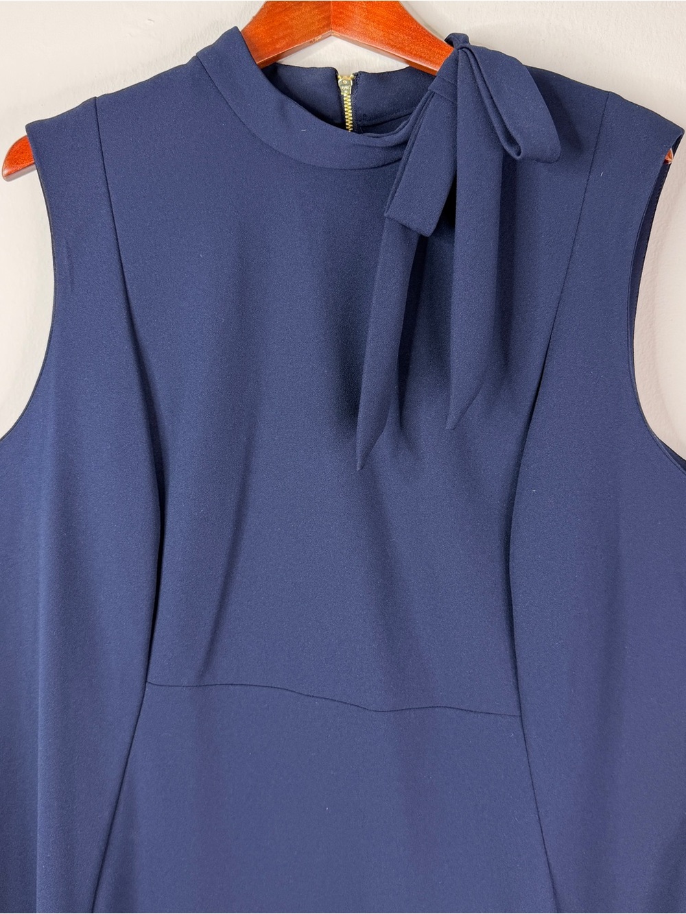 Calvin Klein NWT Navy Blue Tie Neck Sheath Dress Plus Size 18W MSRP $99 - Picture 2 of 11